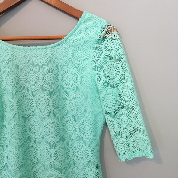 I.N. San Francisco Mint Lace Dress Sz 5 - Picture 4 of 8